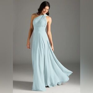 Azazie Mist A-Line One Shoulder Chiffon Dress